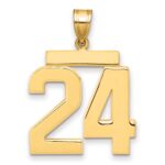 10k Large Polished Number 24 Charm