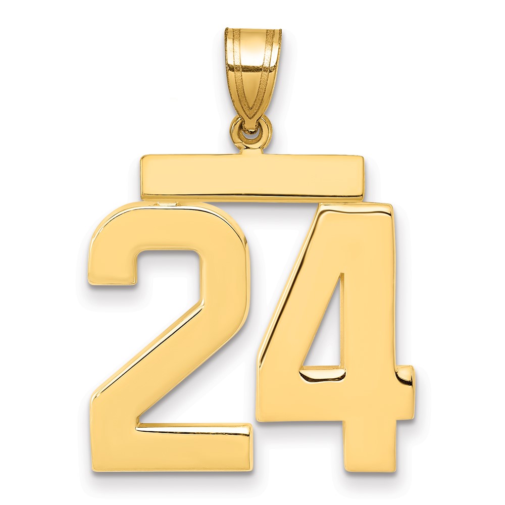 LP24-1.jpg 10k Large Polished Number 24 Charm - Image 1