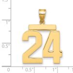 14k Large Polished Number 24 Charm - Image 2
