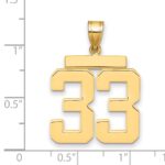 14k Large Polished Number 33 Charm - Image 3