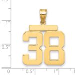 14k Large Polished Number 38 Charm - Image 2