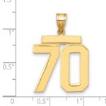14k Large Polished Number 70 Charm - Image 2