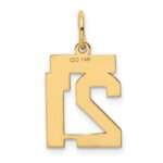 14k Small Polished Number 21 Charm - Image 3