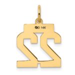 14k Small Polished Number 22 Charm - Image 3