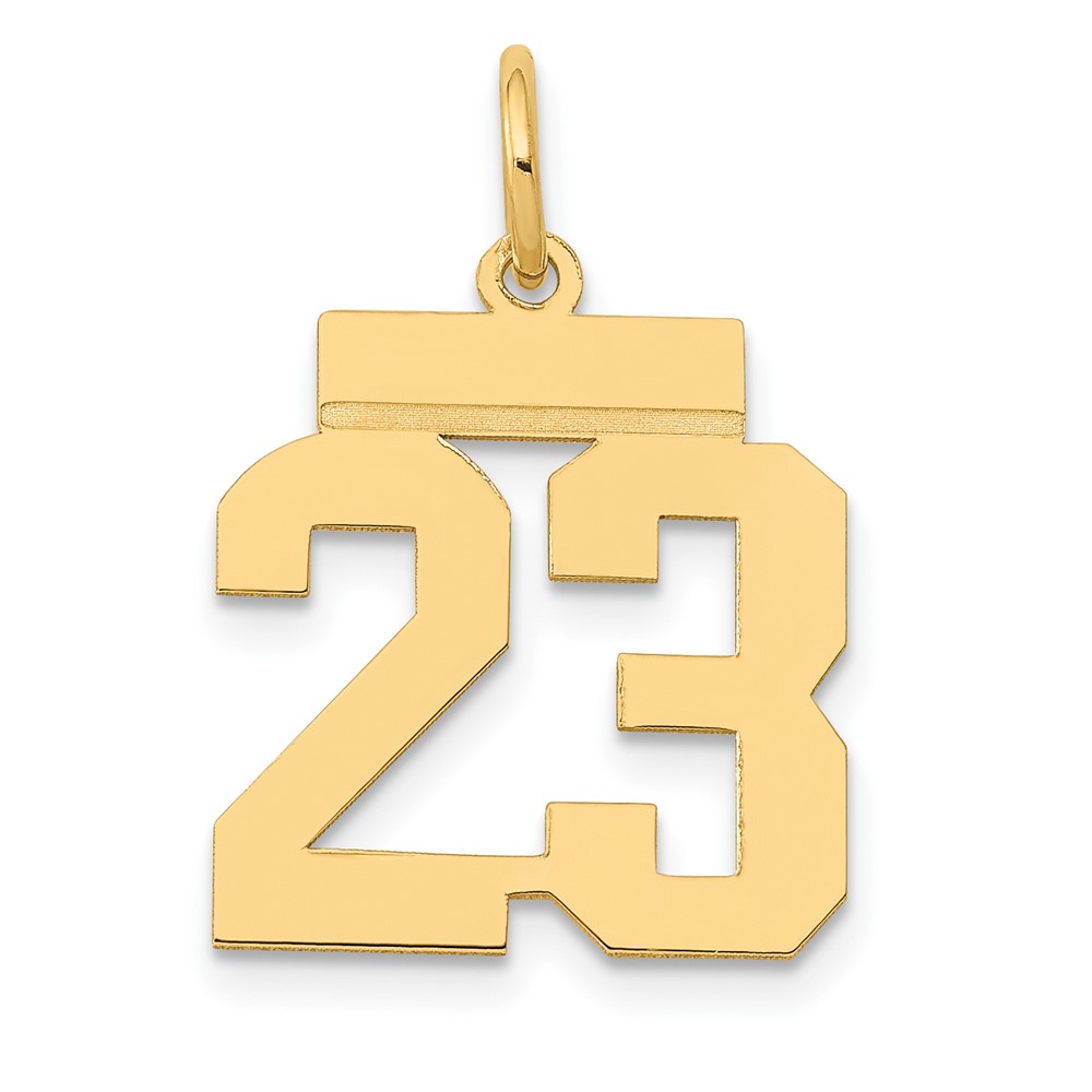 LS23.jpg 14k Small Polished Number 23 Charm - Image 1