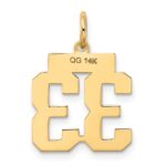 14k Small Polished Number 33 Charm - Image 3