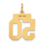 14k Small Polished Number 50 Charm - Image 3