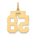 14k Small Polished Number 58 Charm - Image 3