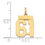 14k Small Polished Number 61 Charm - Image 4