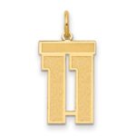 14k Medium Satin Number 11 Charm