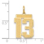 14k Medium Satin Number 13 Charm - Image 4