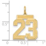 14k Medium Satin Number 23 Charm - Image 2