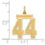 14k Medium Satin Number 44 Charm - Image 4