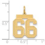 14k Medium Satin Number 66 Charm - Image 4