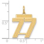 14k Medium Satin Number 77 Charm - Image 2