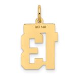 14k Small Satin Number 13 Charm - Image 3