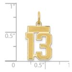 14k Small Satin Number 13 Charm - Image 4