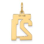 14k Small Satin Number 21 Charm - Image 3