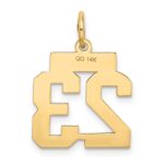 14k Small Satin Number 23 Charm - Image 3