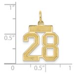 14k Small Satin Number 28 Charm - Image 3