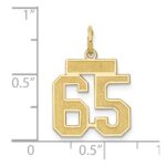 14k Small Satin Number 65 Charm - Image 4