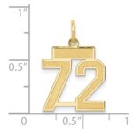 14k Small Satin Number 72 Charm - Image 4