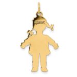 14k Plain Polished Large Girl Charm - Image 4