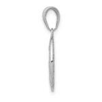 14k White Gold Polished and Satin Solid Miraculous Medal Oval Pendant - Image 2