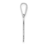 14k White Gold Polished Chai Pendant - Image 2
