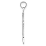 14K White Gold Fleur De Lis Cross Pendant - Image 2