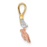 14k with White and Rose Rhodium Rose Chain Slide - Image 2