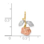 14k with White and Rose Rhodium Rose Chain Slide - Image 4