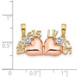 14k Two-tone with White Rhodium BIG SIS-LIL SIS 2-Piece Break-apart Pendant - Image 4