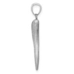 14k White Gold Solid Diamond-cut 3-D Italian Horn Charm - Image 2