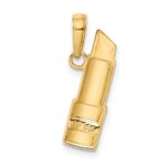 14K and White Rhodium Red Enameled Lipstick Charm - Image 3