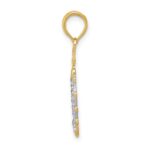14K and White Rhodium Crown Pendant - Image 2
