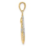 14k and White Rhodium Diamond-cut Moon/Stars/Sun Pendant - Image 2
