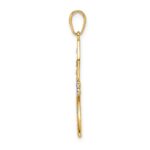 14k and White Rhodium Diamond-cut Filigree Dragonfly Pendant - Image 2