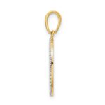 14k and White Rhodium Diamond-cut Dog in Oval Pendant - Image 2