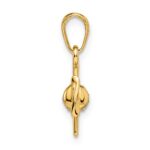 14k and White Rhodium 3-D Diamond-cut Airplane Pendant - Image 2