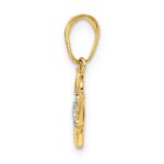 14k and White Rhodium Diamond-cut Crown Pendant - Image 2