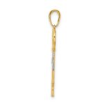 14k and White Rhodium Diamond-cut Heart Key Pendant - Image 2
