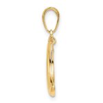 14k and White Rhodium Moon with Dangle Star Pendant - Image 2