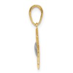 14k and White Rhodium Diamond-cut Sun Pendant - Image 2
