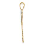 14k with White and Rose Rhodium Diamond-cut Hearts Key Pendant - Image 2