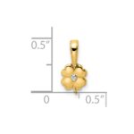 14k & White Rhodium D/C 4 Leaf Clover Pendant - Image 4