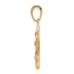 14k and White Rhodium Diamond-cut Stars Pendant - Image 2
