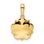 14k and White Rhodium Diamond-cut Flower Pendant - Image 3