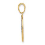 14k and White Rhodium Diamond-cut Shooting Star Pendant - Image 2