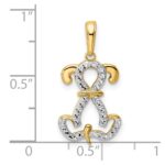 14k and White Rhodium Diamond-cut Sitting Puppy Pendant - Image 4